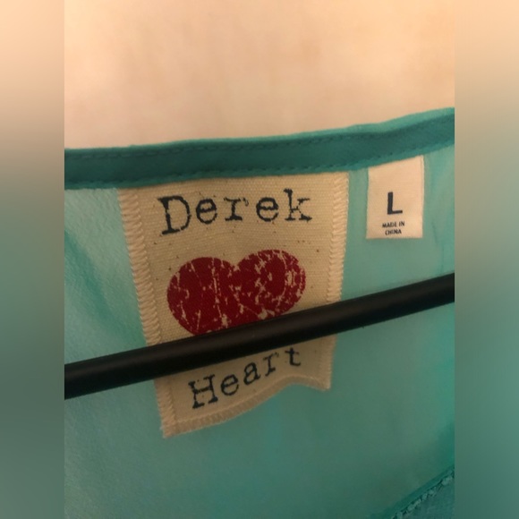 Derek Heart Teal Blouse Size L - Picture 4 of 4